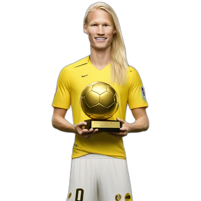 Haaland avec un ballon d'or emoji