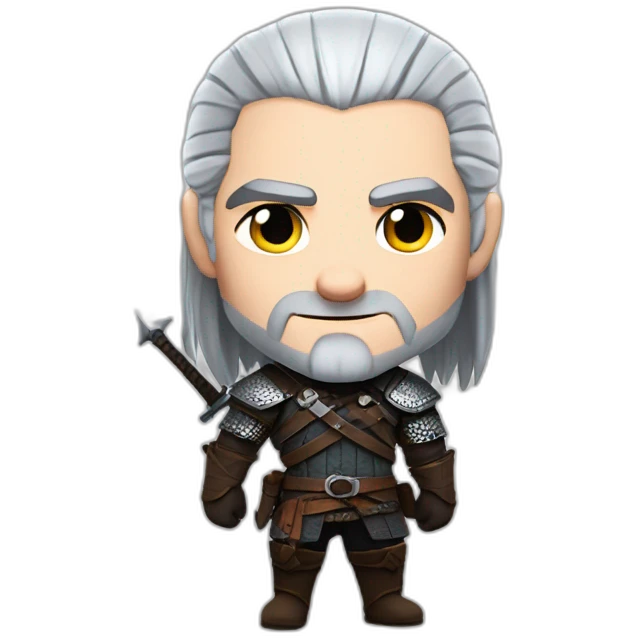geralt the witcher as big head chibi emoji