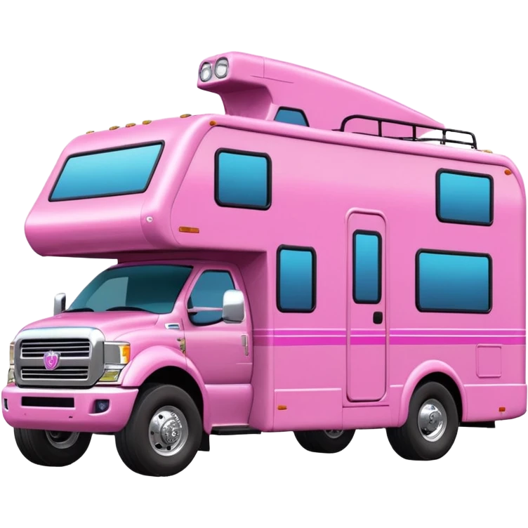 Aerodynamic Streamlined Barbie styled motor home rv off-roading rock-climbing 4x4 desert Winnebago party bus monster truck  emoji