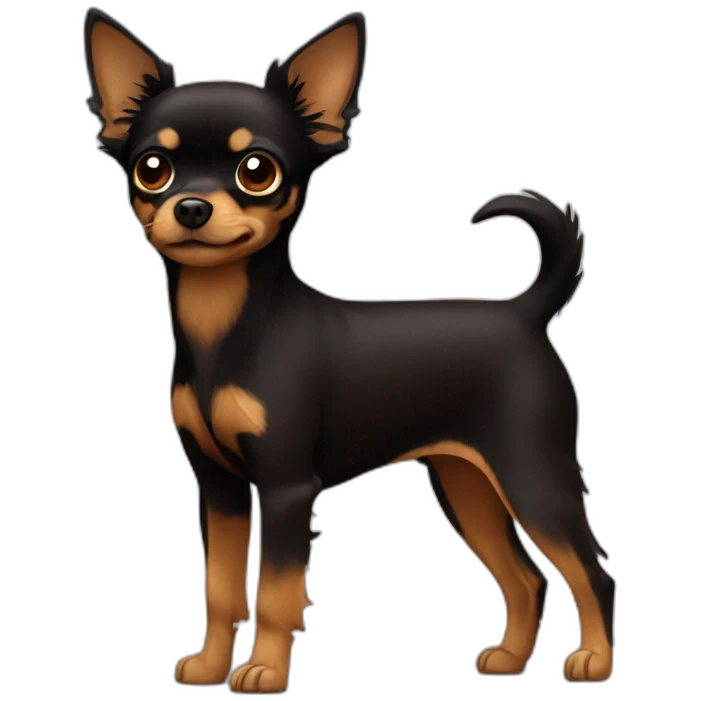 Russian-toy-terrier-full-dark-brown-hairy emoji