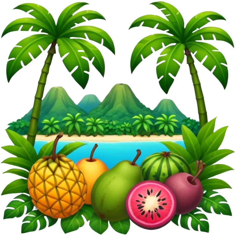 tropical jungle fruit landscape emoji