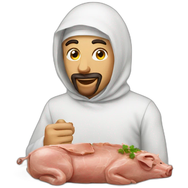 An Arab who eats pork emoji