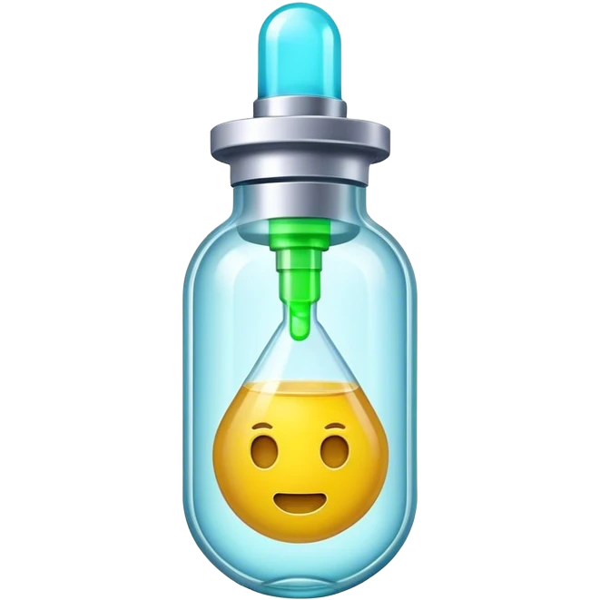 Clash of Clans aesthetic: Cinematic Playful Sci-fi Health injection Emoji, rendered in a 3D vector-style similar to standard emojis with minimal shading and bold, simplified shapes. A compact, futuristic vial with a glowing neon liquid and sleek contours, softly glowing with a healing cosmic charm. Simplified yet unmistakably iconic, highly detailed and consistent, glowing with a soft radiant glow and high shine. Stylized with a touch of futuristic alchemy and a soft glowing outline, capturing the essence of a vital energy elixir with a playful, interstellar spirit! emoji