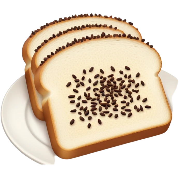 Slice of white bread on a white plate with chocolate sprinkles on top emoji