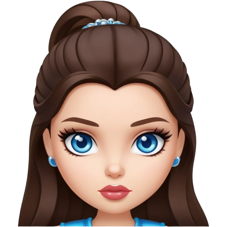 bratz baddie brunette blue eyes emoji