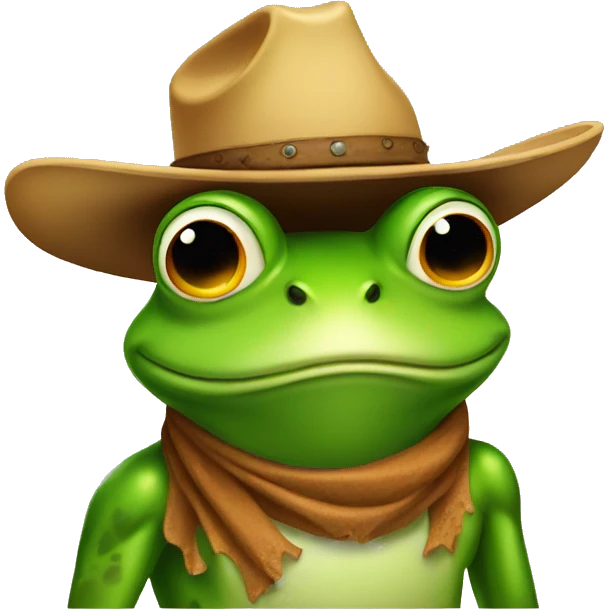 Frog with cowboy hat emoji