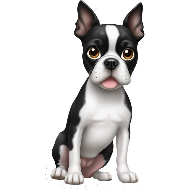 Black and white Boston terrier dog emoji