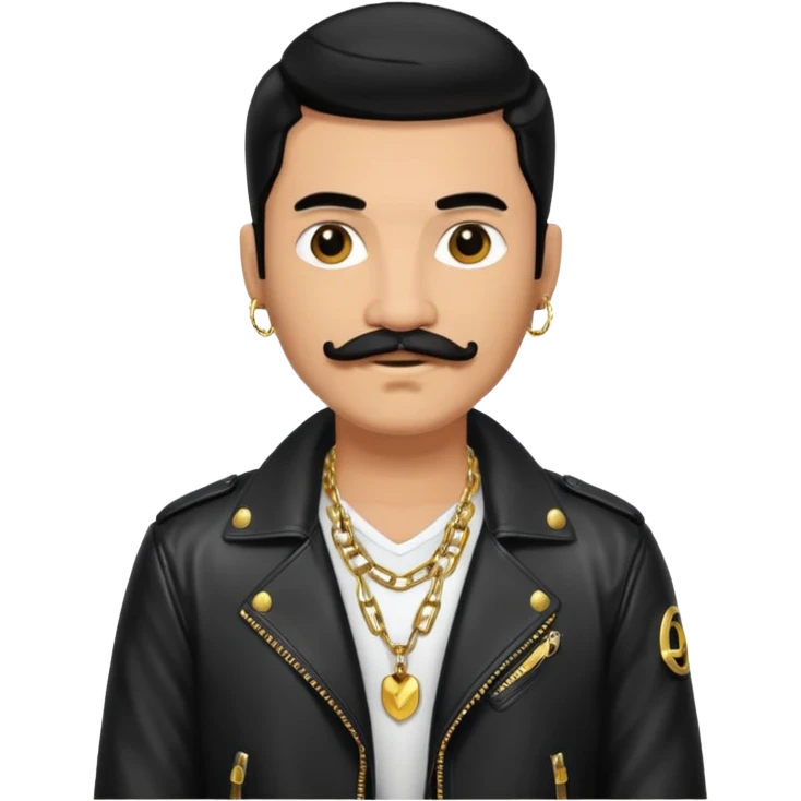 long black haired man with mustache with night club outfits emoji