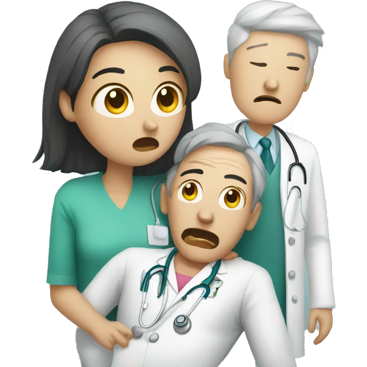 scared patient with doctor emoji