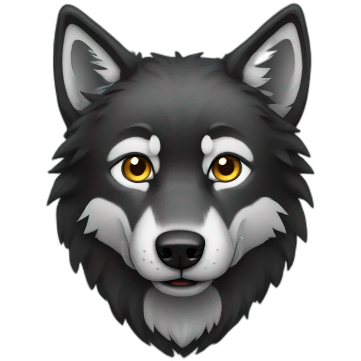 Black wolf emoji