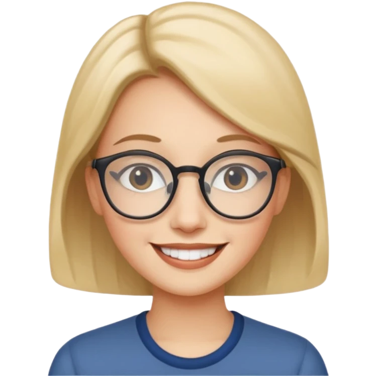 charmful smile with eyeglasses  emoji