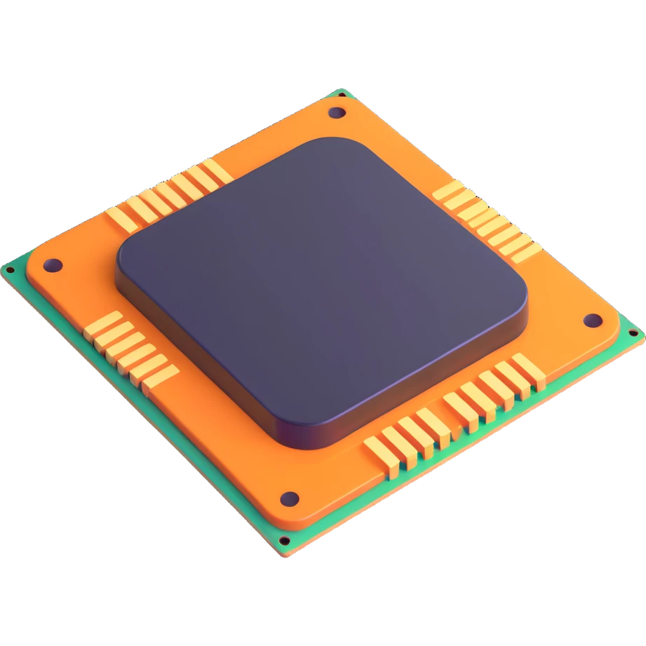 CPU, shiny and rounded emoji