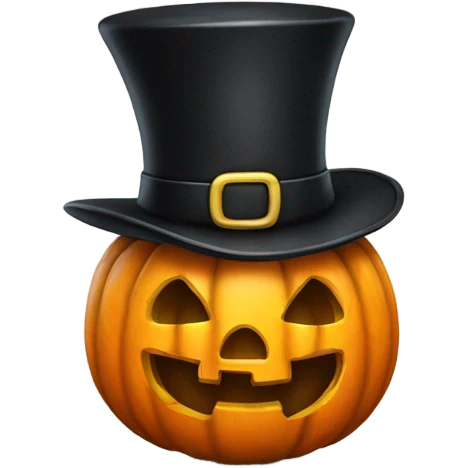 Pumpkin with tophat emoji