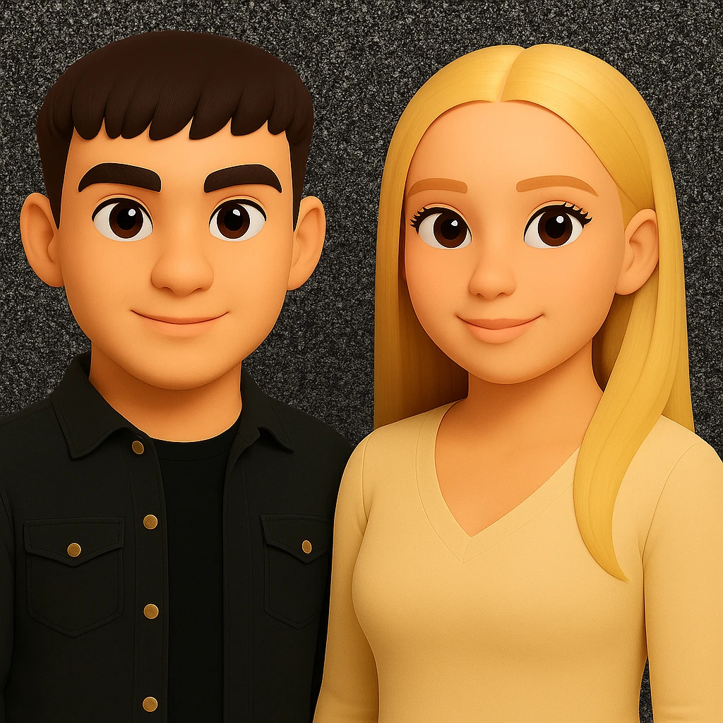 Keep everything as is but slightly spread out the people. Do not change the style or background. emoji