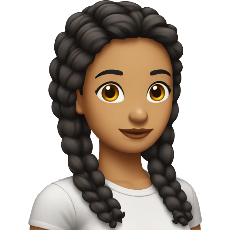 Chica peli negra con cabello corto por los hombros emoji