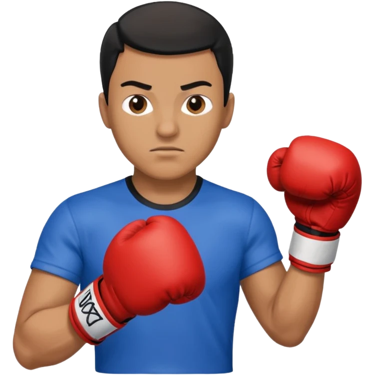   آدمی که بکس میکنه بالباس ابی دستکش مشکی مرد باشه emoji