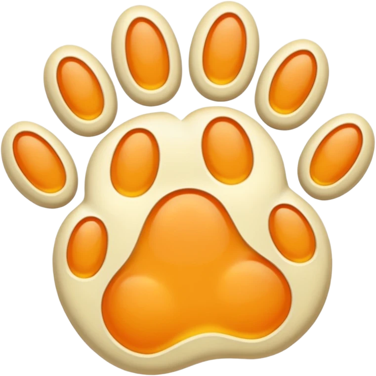 a very light pale pastel yellow-orange pawprint emoji