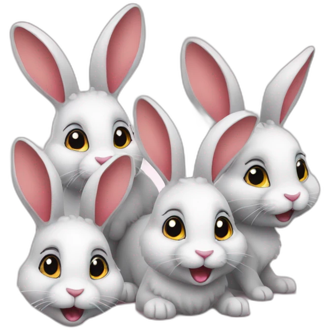 A group of rabbits at a party emoji