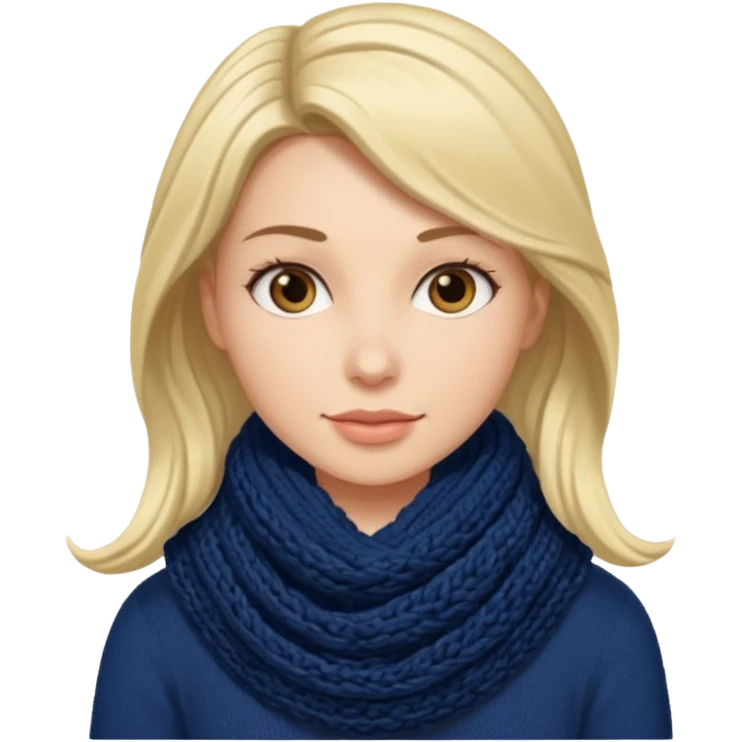Woman with navy scarf. emoji
