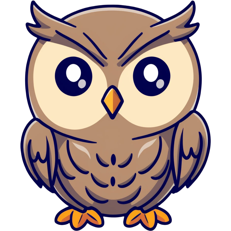 Owl thinking emoji