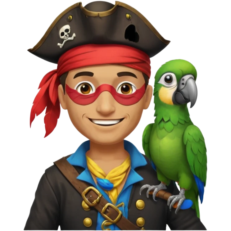 pirate and parrot emoji