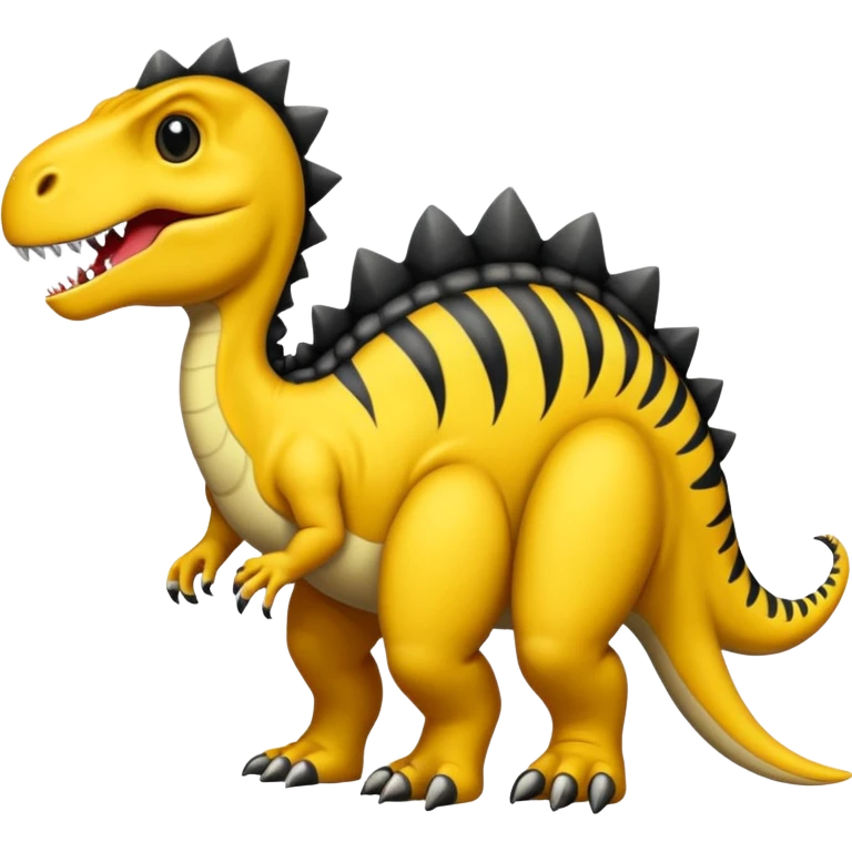 Dinosaurio amarillo con rayas negras emoji