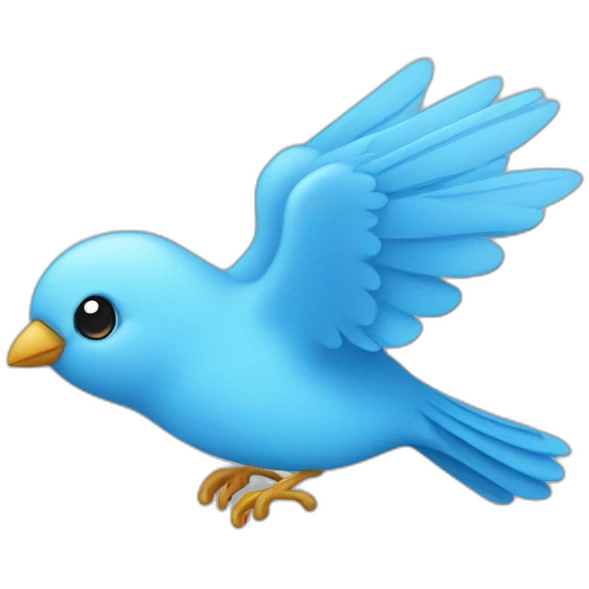 Small babyblue bird flying emoji