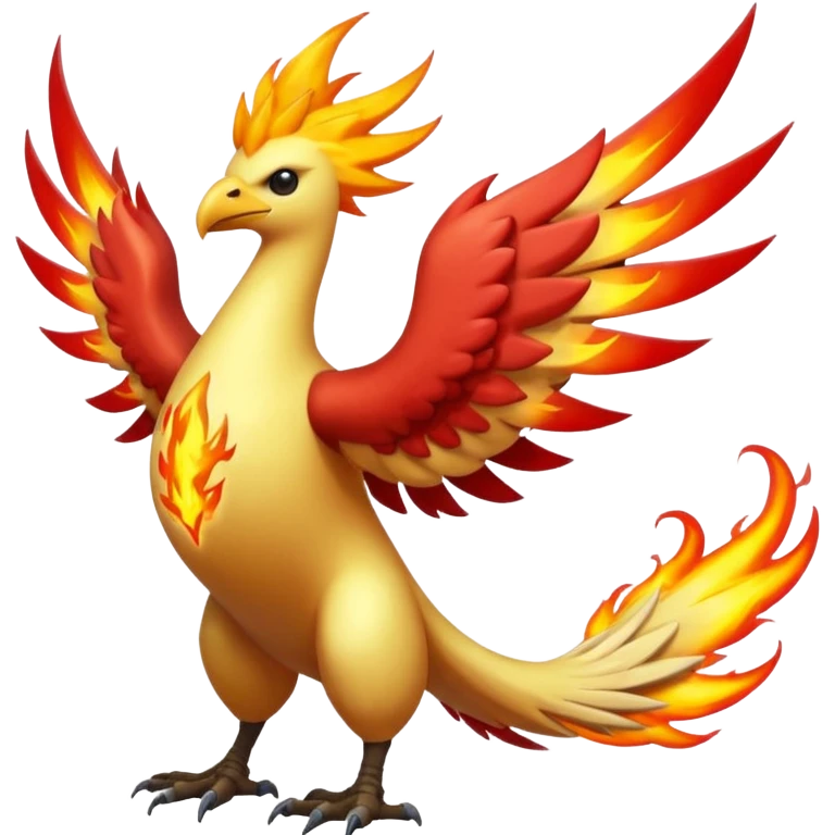 Technological Zippy Zappy Flaming Elemental Legendary Moltres-Zapdos-Mandibuzz-Yveltal-Porygon-fusion (full body) emoji