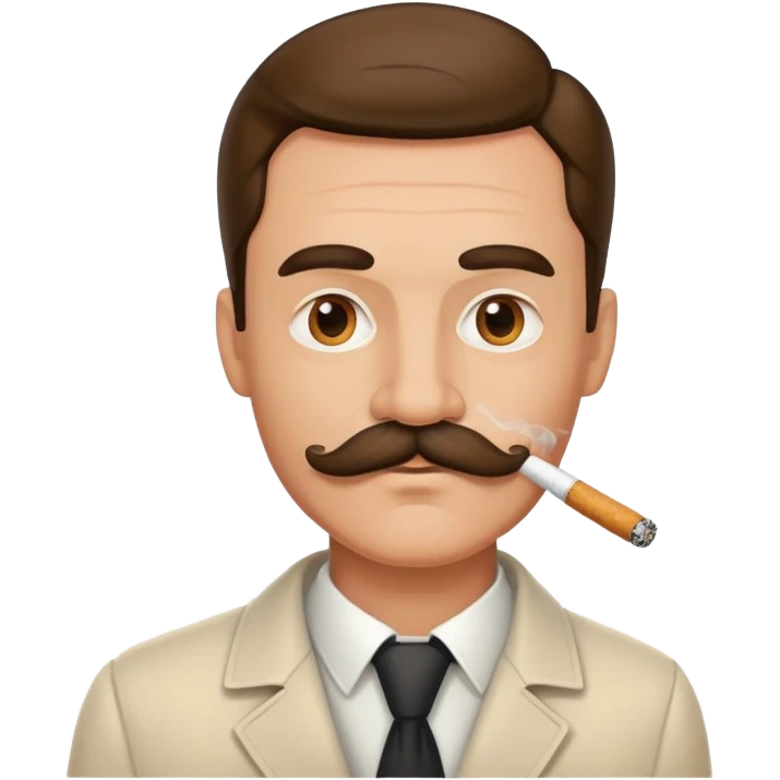 Man mustache cigarette emoji