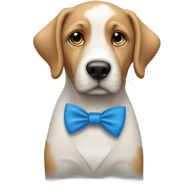 hund mit blauer schleife emoji