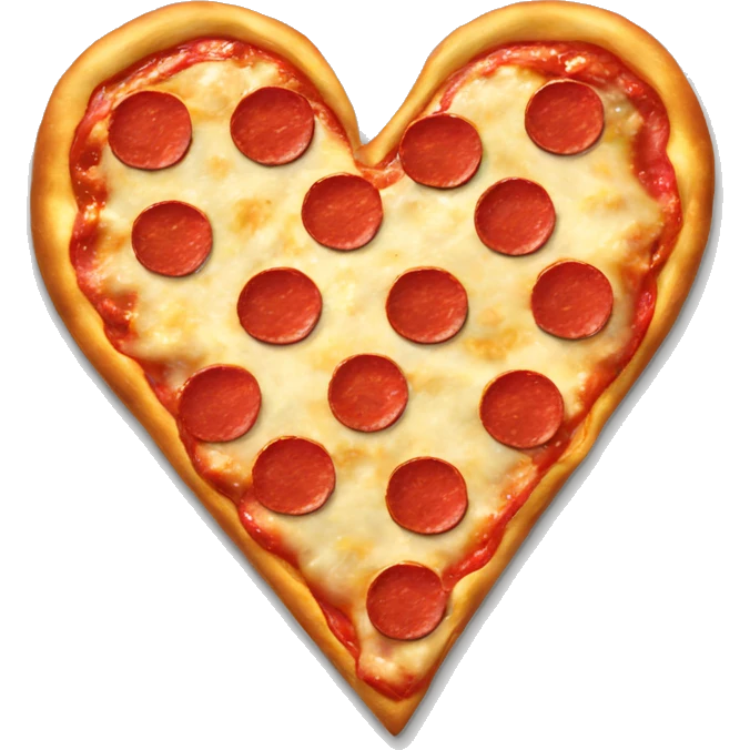 Heart shaped pepperoni pizza emoji