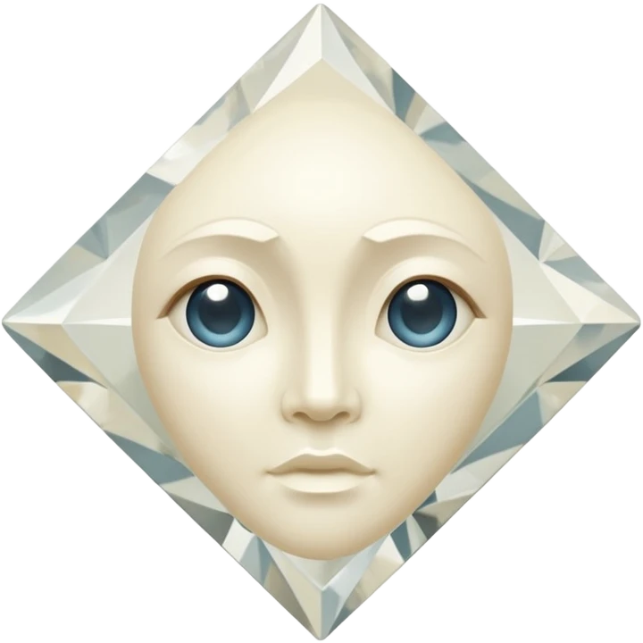 diamond shape carved from ivory. square tilted 45 degrees. head on view emoji