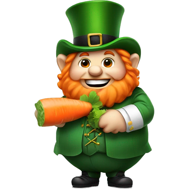 fat irish leprechaun eating a carrot emoji