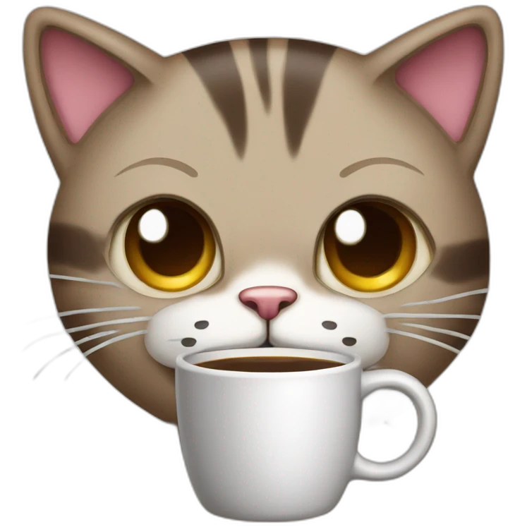 Coffee crazed cat emoji