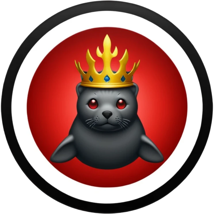 iOS sticker, summoning seal, black circle, red symbol, minimal emoji