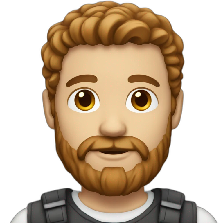 white man with brown hair et beard emoji