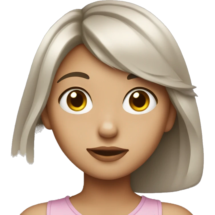 Girl big heart eyes emoji
