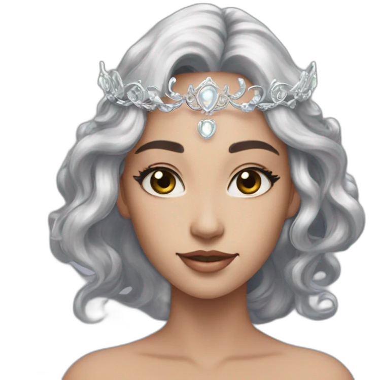 silver crescent moon tiara goddess emoji
