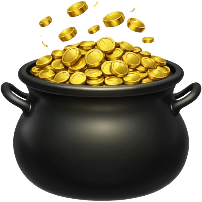 Black pot of gold emoji
