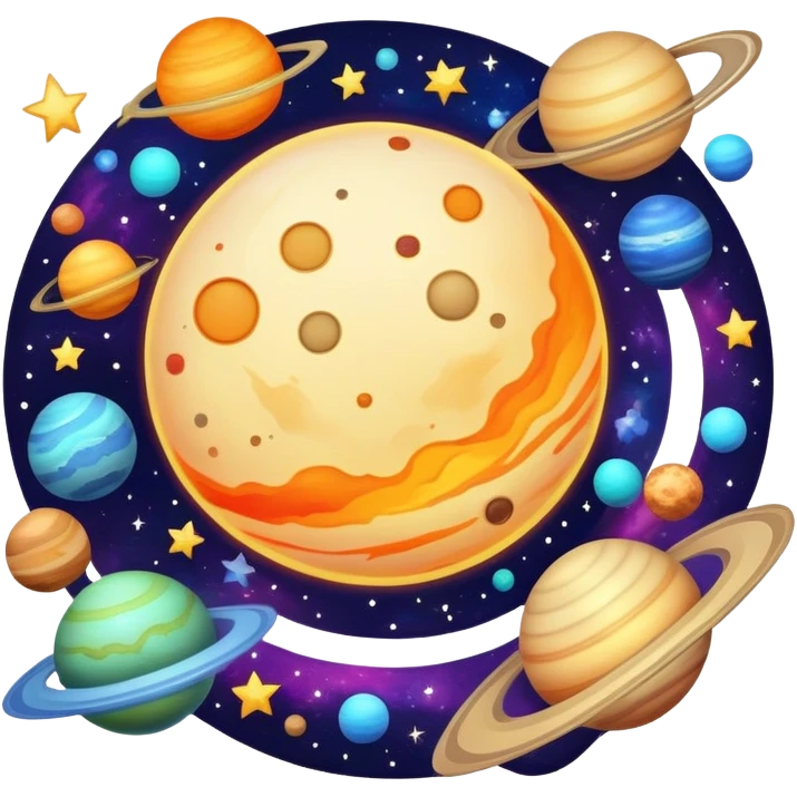 galaxy with stars and planets emoji