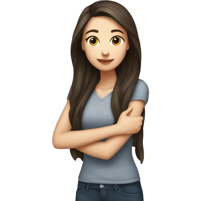 White Brunettes Girl Best friends hug emoji