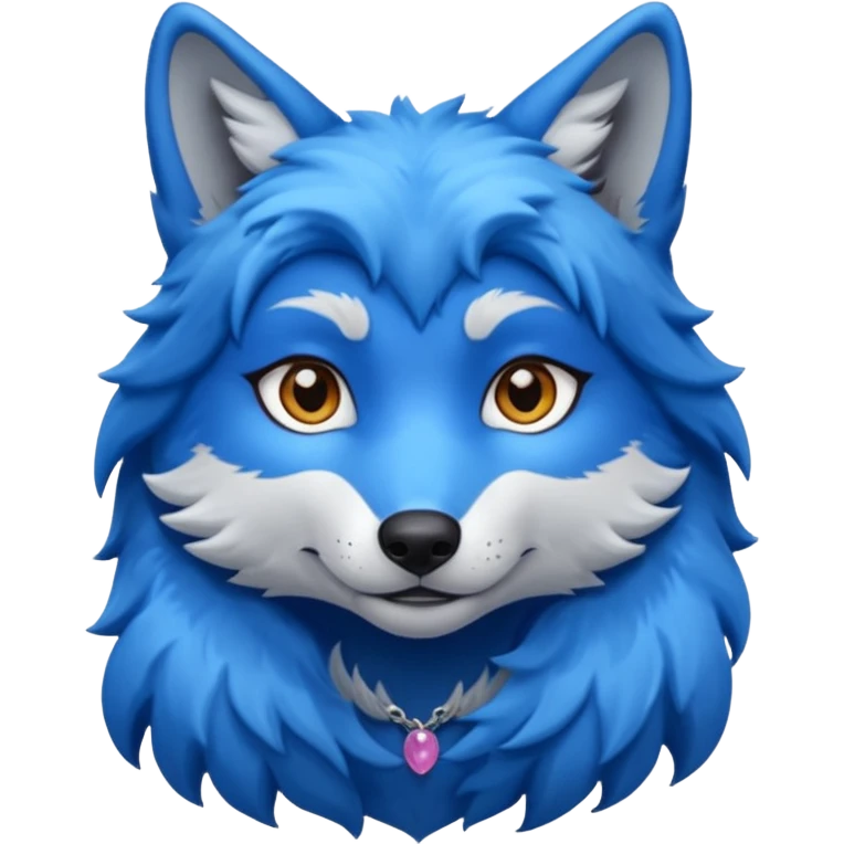 A female feminine blue wolf  emoji
