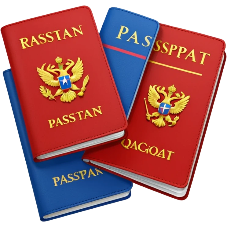 two passports, Russian and Qazaqstan emoji