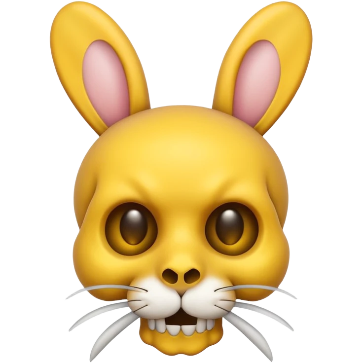 skull and bones yellow with rabbits ears emoji