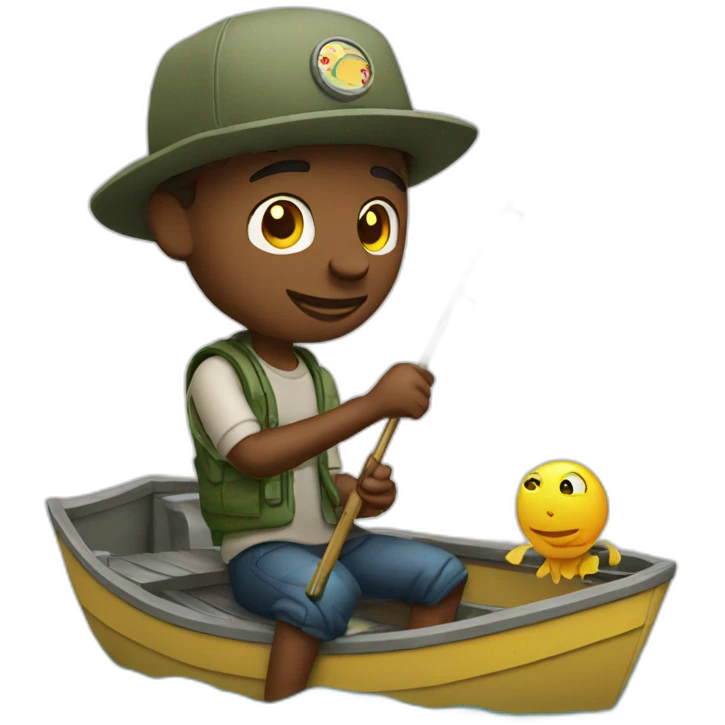 Cool guy fishing emoji