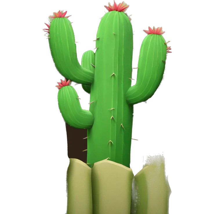 A cactus hiding behind a tree emoji