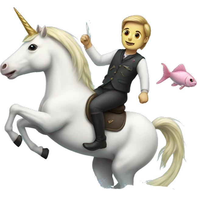 unicorn riding a fish emoji