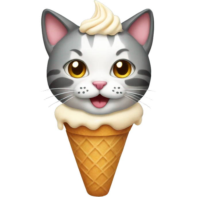 cat with ice cream emoji