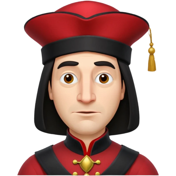 lord farquad avec un chapeau rouge plat sur le dessus emoji