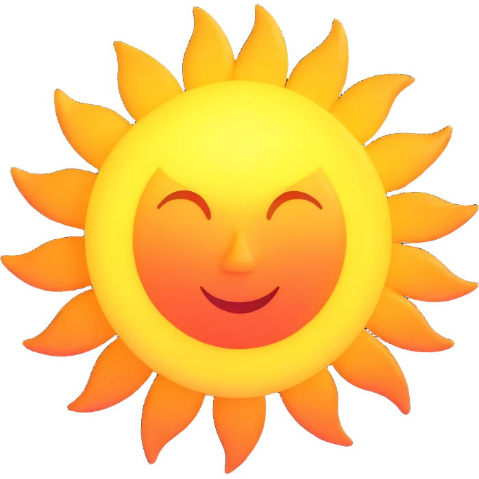 glowing sun with sunrays emoji